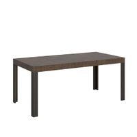 mesa extensible 90x180284 cm efecto madera nogal hierro