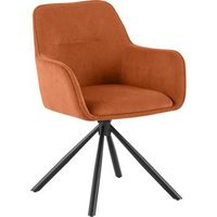 silla de comedor tipton de pana naranja 59x58x84 cm clp