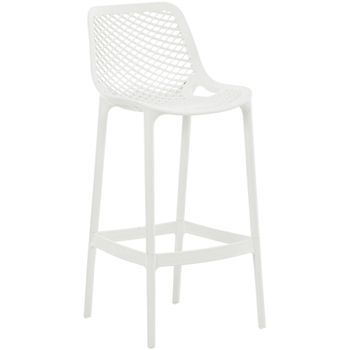 Taburete De Bar Para Exterior Air Plástico Blanco 53x45x105 Cm Clp