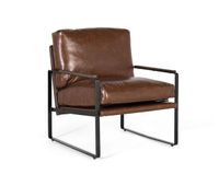 sillon industrial en hierro y simil piel envejecido