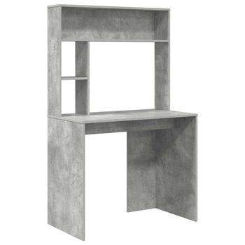 Escritorio Gris Concreto Madera De Ingeniería 91 X 50 X 149 Cm Vidaxl