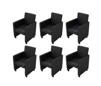 Vidaxl sillas de comedor 6 unidades cuero sintético negro