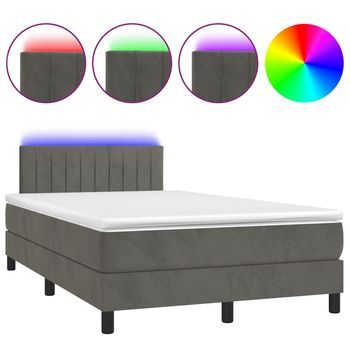 Cama Tapizada 203x120x88 Cm Terciopelo - Gris