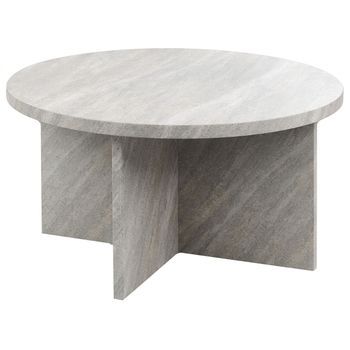 Mesa De Centro De Estilo Moderno 80 X 80 Cm Efecto Piedra En Color Gris Stanton