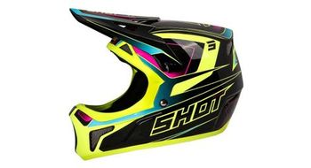 Casco integral shot rogue level rosa nacarado amarillo fluorescente