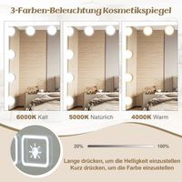 espejo hollywood con iluminacion puerto de carga usb y altavoz bluetooth espejo de aumento para dormitorio 58 x 46 cm blanco