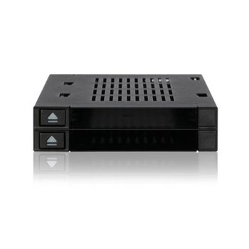 Base de conexión ICY DOCK MB522SP-B para 2 HDD/SSD SAS SATA 2,5 y 3,5 pulgadas Hot-Swap