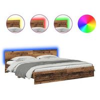 estructura de cama con cabecera madera vieja 200 x 200 cm