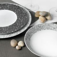 vajilla de 18 piezas porcelana gris
