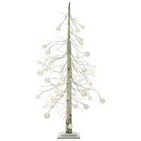 arbol de navidad artificial con led 122 cm exterior e interior moderno blanco holar