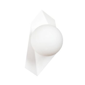 Aplique de pared moderno de metal con esfera de cristal blanco