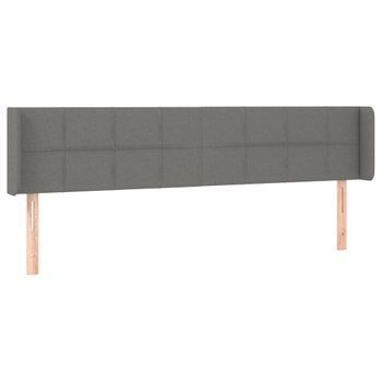 Cabecero Cama Mueble De Dormitorio Con Led De Tela Oscuro 183 X 16 X 78/88 Cm Gris M02_0000784