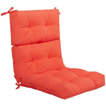 Costway Cojín para Silla de Respaldo Alto con Cinturones Antideslizantes Engrosada Poliéster Transpirable Interior Exterior Naranja