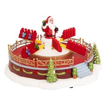 Tiovivo Pueblo Iluminado Papá Noel 25 Led Multicolor Música