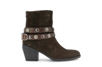 botines de ante con tobillera dark brown