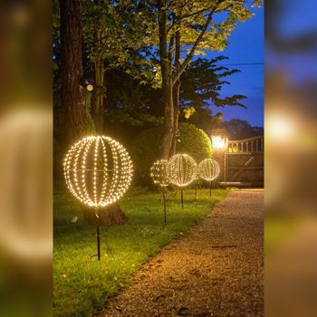 Solar & Mains, Stake & Hanging 50cm Sphere Light