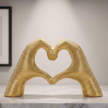 Escultura resina dorada 25x7,5x13,5 cm