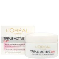 loreal paris dermo expertise triple active day multi-protection moisturiser - dry  sensitive skin 50ml