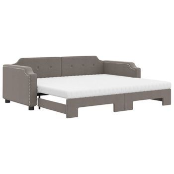 Sofá Cama Nido Con Colchón Tela Taupe 80x200 Cm Vidaxl