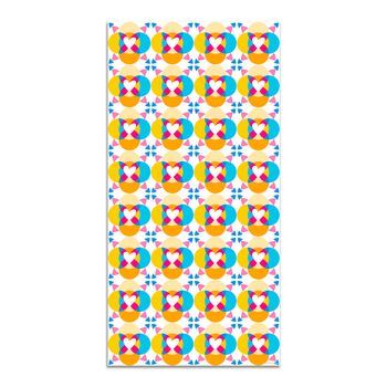 Alfombra Vinílica Crema 200x200cm Agatha Hidráulico Corazones Caleidoscopio