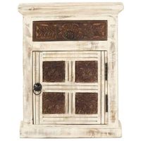 mesita de noche  armario de noche  mesa de noche de madera maciza de mango blanco 40x30x50 cm