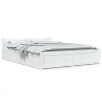 cama matrimonial  cama para adultos  estructura de cama con cajones blanco 160x200 cm