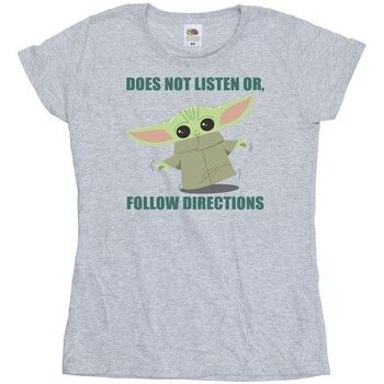 Disney Camiseta The Mandalorian Does Not Listen para mujer