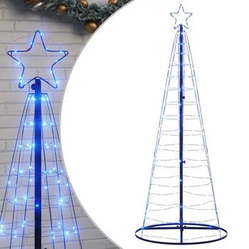 Árbol De Navidad Led 200 Leds Azul 182 Cm Vidaxl