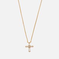 crystal haze crystal cross gold-plated necklace