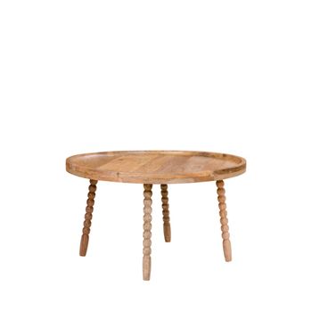 Mesa de centro redonda de madera de mango