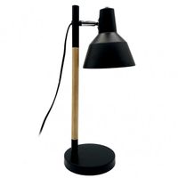 fabrilamp flexo articulable y orientable 350 tamano 50x17x23 cm color negro y haya ideal para iluminacion de escritorio y lectura