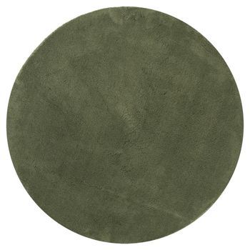 Alfombra Pelo Corto Suave Lavable Huarte Verde Bosque Ø 200 Cm Vidaxl