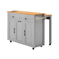 isla de cocina - mesa extensible con encimera - ideal para el comedor - gris