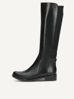caprice boots black made of leather and textile with block heel size 37