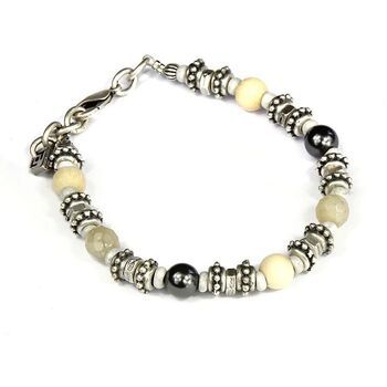 Cryady Pulseras BR-150 HENDRIX-BLACK/AVORIO para hombre