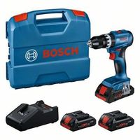 bosch professional 18v system taladro percutor a bateria gsb 18v-45 velocidad de giro de 1900 rpm incl 3 baterias procore de 40 ah cargador gal 18v-40 en l-case black