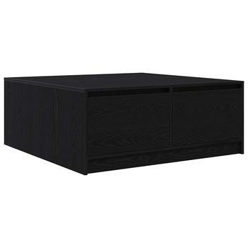 Mesa De Centro Con Cajones Roble Negro 100x100x40 Cm Vidaxl