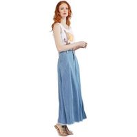 cafe noir falda cafenoir gonna jeans sfrangiata tela chambray light sky jo0012 para mujer