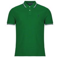 polo ralph lauren polo polo de corte recto en algodon basic mesh con cuello de rayas para hombre