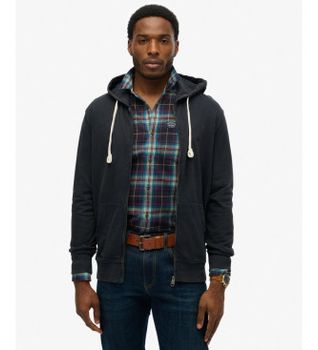 Superdry para hombre. M2014170A Sudadera con capucha y cremallera Essential marino (M), Casual, Algodón