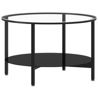 mesa de centro  70 x 46 cm  vidrio templado y hierro con recubrimiento en polvo - transparente