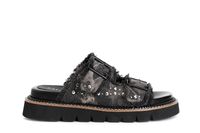 zapatilla denim doble hebilla black 38