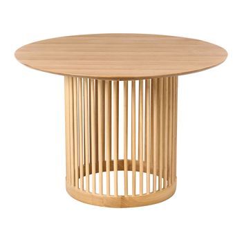Mesa De Comedor Para Comedor Y Cocina Ø 110 Cm Patas De Madera Maciza Chapa De Roble Claro Boyle