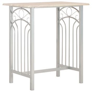 Conjunto Conjunto Mesa Y Sillas Jardin Altas De Cocina 3 Uds | Mueble Jardin Mesa Y Sillas Madera Y Acero