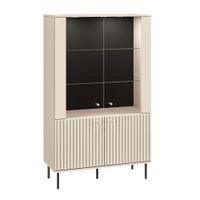 vajillero 4 puertas con led cachemira melamina beige