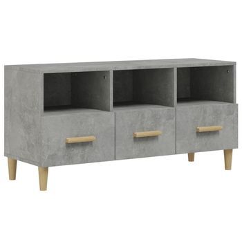 Mueble Tv | Mueble De Salón | Armario Tv Madera De Ingeniería Gris Hormigón 102x36x50 Cm