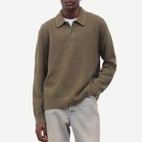 samsoe samsoe sanino knitted polo shirt - xl