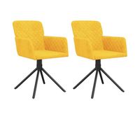 vidaxl sillas de comedor giratorias 2 uds terciopelo amarillo