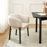 sillon de mesa terciopelo tejido crudo con patas de metal negro