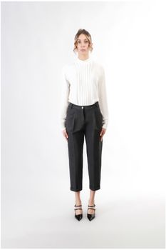 pantalón recto con pinzas smoke